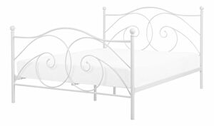 Manželská posteľ 160 cm DIROU (s roštom) (biela)