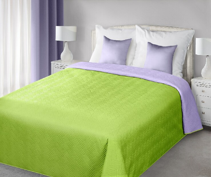 Prehoz na posteľ 240x220cm Fala (fialová + zelená)