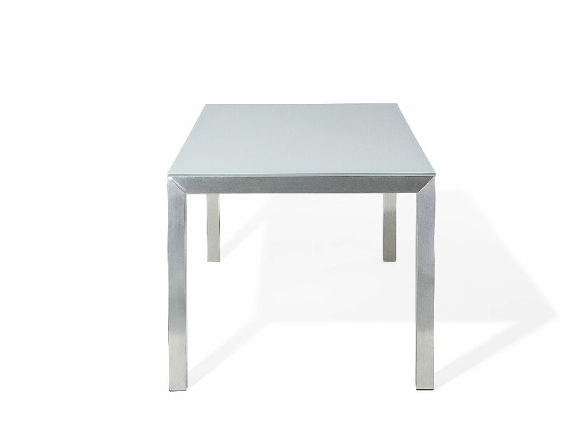 Záhradný stôl Grosso (biela) (s tvrdeným sklom)