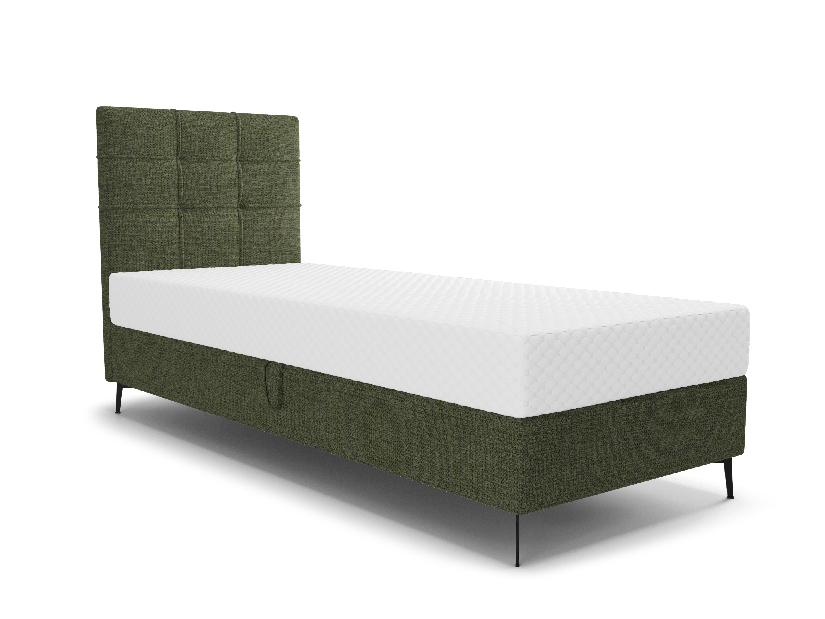 Jednolôžková posteľ 80 cm Infernus Comfort (tmavozelená) (s roštom, bez úl. priestoru)