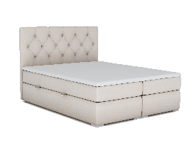 Manželská posteľ Boxspring 180 cm Ronda (krémová) (s úložným priestorom)