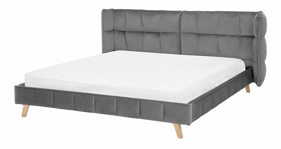 Manželská posteľ 180 cm SENEL (s roštom) (sivá)