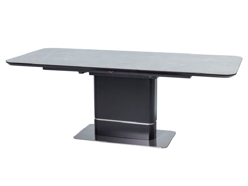 Rozkladací jedálenský stôl 160-210 cm Peris (sivá + čierna) (pre 8 a viac osôb)