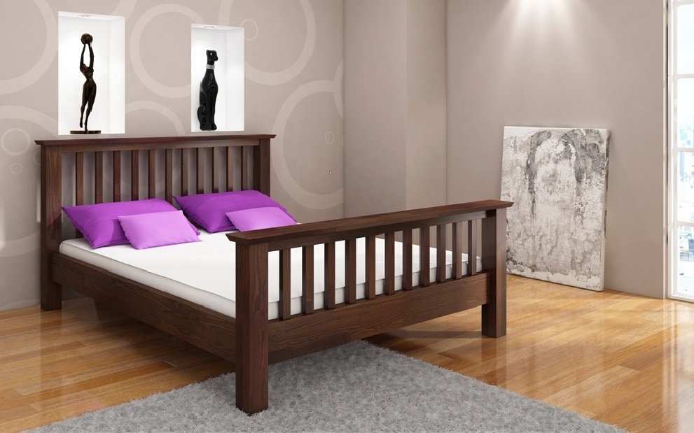 Manželská posteľ 200 cm Naturlig Leikanger (borovica) (s roštom)