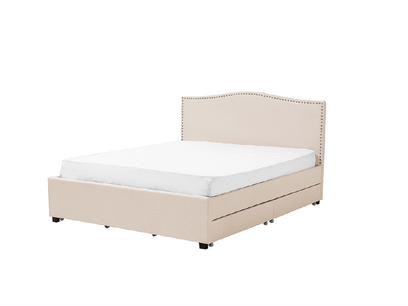 Manželská posteľ 160 cm MONTHY (s roštom a úl. priestorom) (béžová) *výpredaj