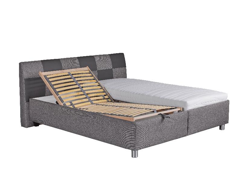 Manželská posteľ 180 cm Blanár Nice (sivá + vzor Baleri 783-12) (s roštom a matracom Nelly)