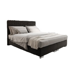 Manželská posteľ 160 cm Penarth (čierna) (s roštom, matracom a úl. priestorom)