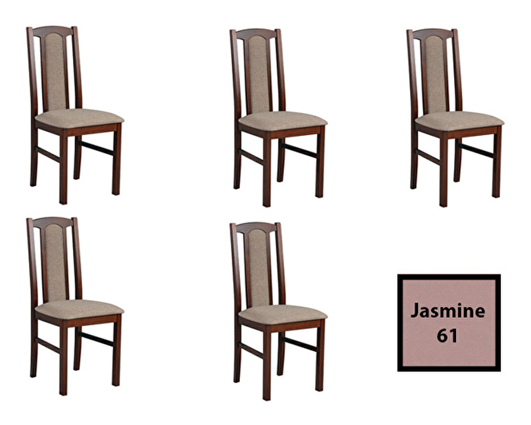 Set 5 ks. jedálenských stoličiek Dalem VII (orech + staro-ružová) *výpredaj