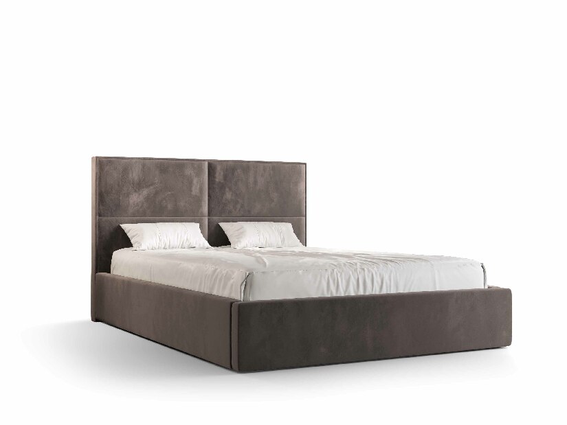 Manželská posteľ 140 cm Alfonso (hnedá) (s roštom a úložným priestorom)