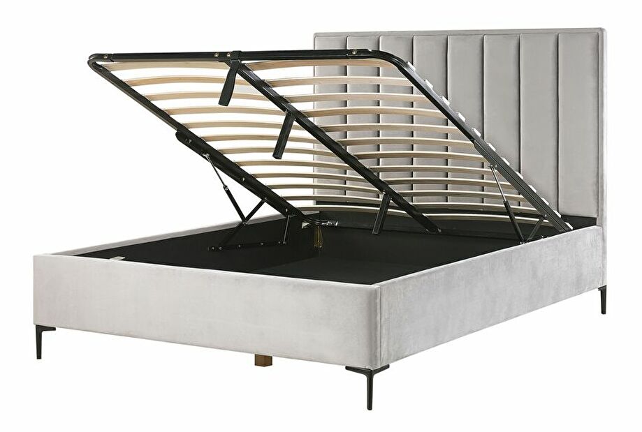 Manželská posteľ 160 cm SANAZA (sivá) (s roštom)