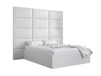 Manželská posteľ s čalúneným čelom 160 cm Brittany 1 (biela matná + biela) (s roštom)