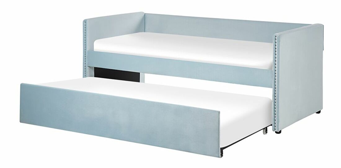 Jednolôžková posteľ 200 x 90 cm Tish (modrá) (s roštom)