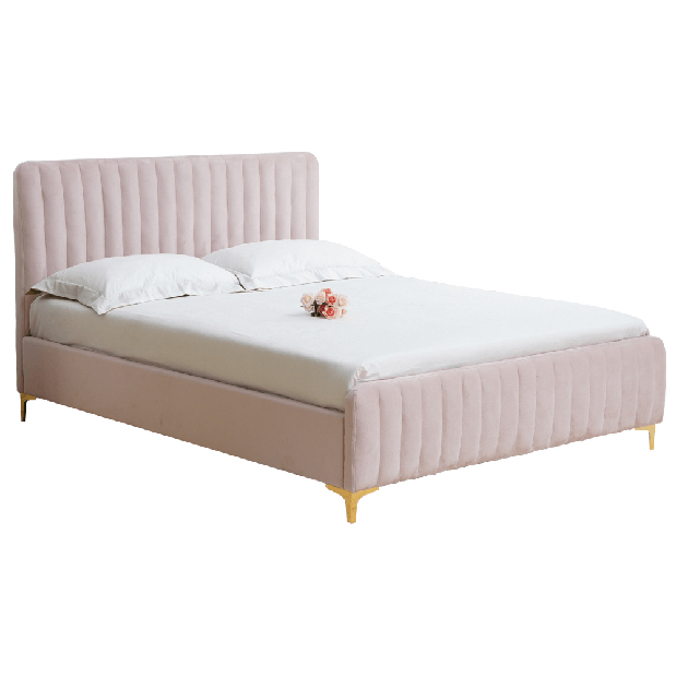 Manželská posteľ 160 cm Karilla (ružová) (s roštom)