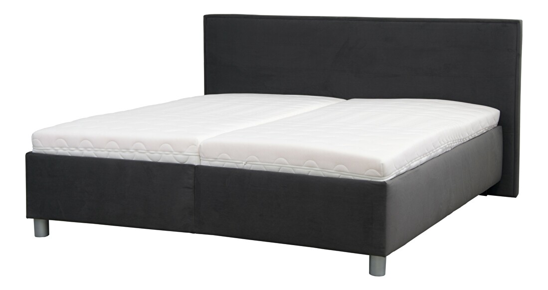Manželská posteľ 180 cm Blanár Oliver (tmavosivá) (s roštom a matracom)