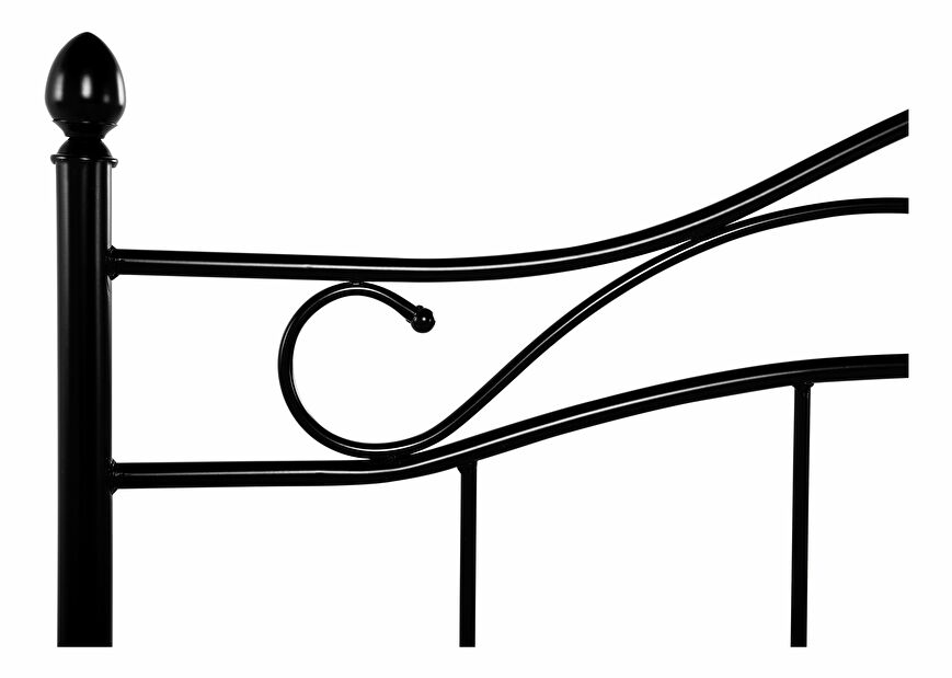 Manželská posteľ 160 cm ANTALIA (s roštom) (čierna)