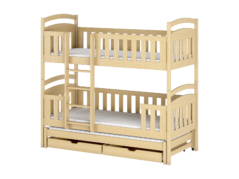 Detská posteľ 90 x 190 cm LEON (s roštom a úl. priestorom) (borovica)