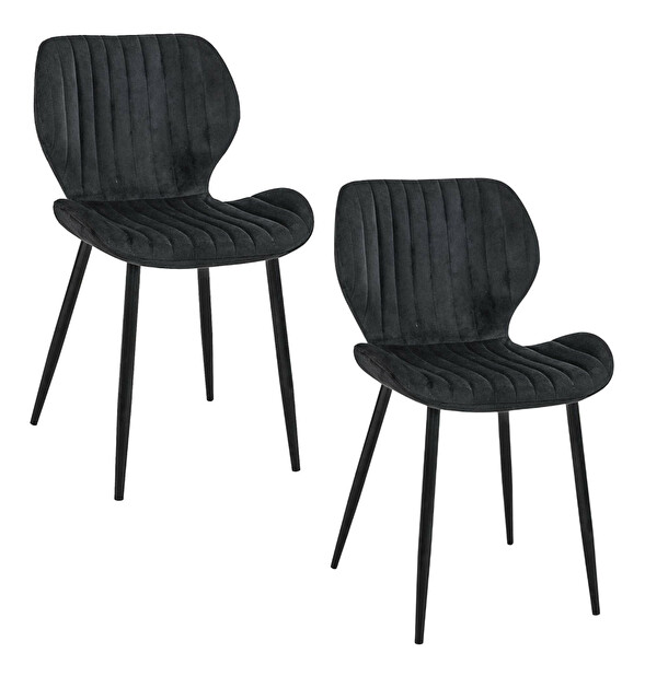 Jedálenská stolička Saira (čierna) (2ks)