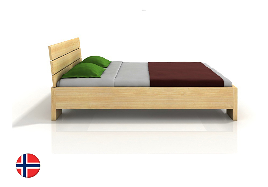 Manželská posteľ 180 cm Naturlig Tosen High BC (borovica)