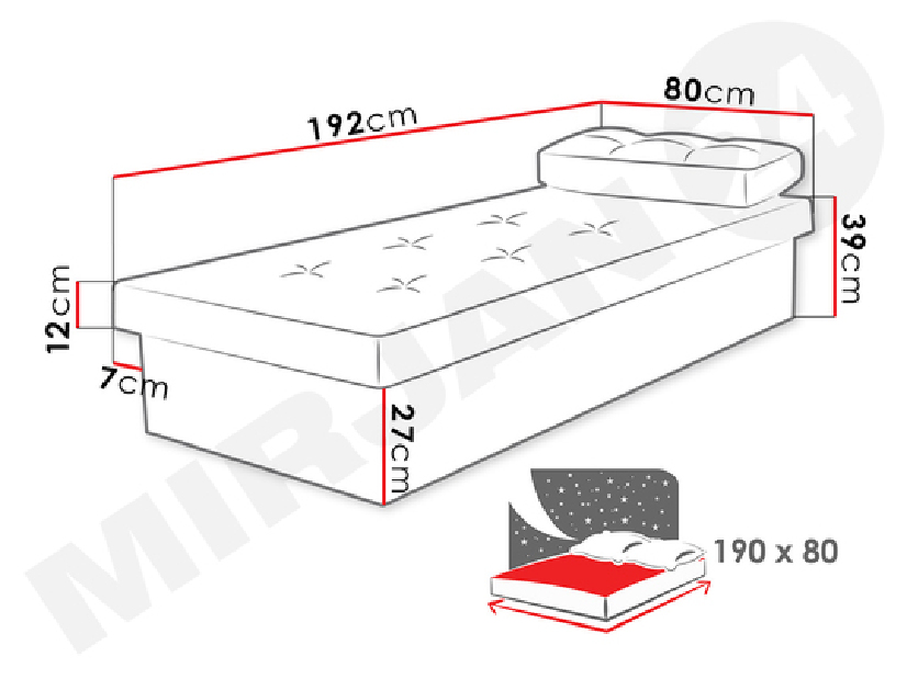 Jednolôžková posteľ Niralitha (jaseň tmavý) (suedine 29) (s úložným priestorom)