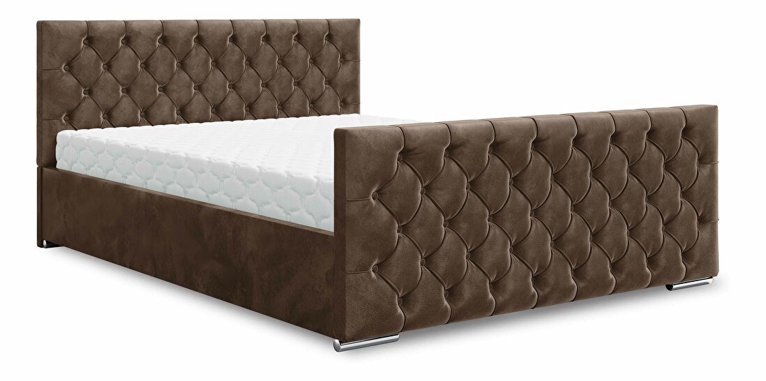 Manželská posteľ 140 cm Velva (hnedá) (s roštom a úložným priestorom)