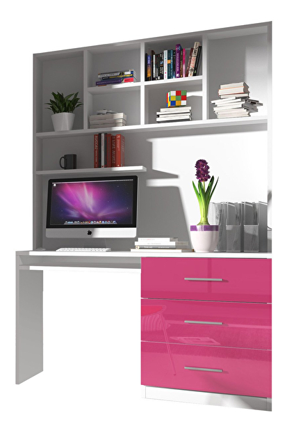 PC stolík Mirjan Paralia Mirjan PD03 (biela + ružový lesk)