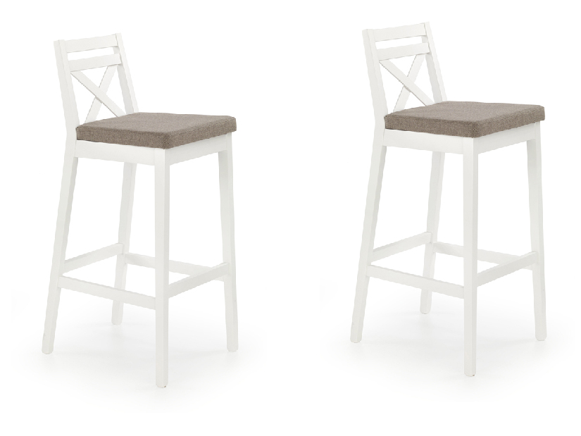 Set 2 ks. barových stoličiek Borys (biela + hnedá) *výpredaj