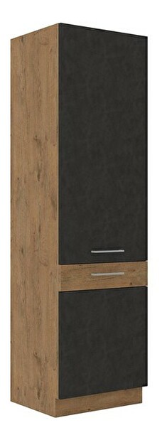 Vysoká kuchynská skrinka Woodline 60 DK (dub lancelot + čierna) *výpredaj
