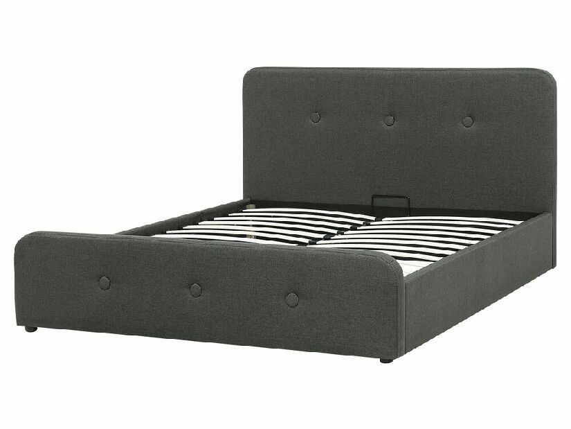 Manželská posteľ 160 cm ROME (s roštom a úl. priestorom) (sivá)