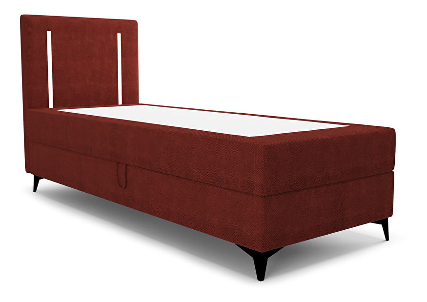 Jednolôžková posteľ 90 cm Ortega Bonell (červená) (s roštom, bez úl. priestoru) (s LED osvetlením)