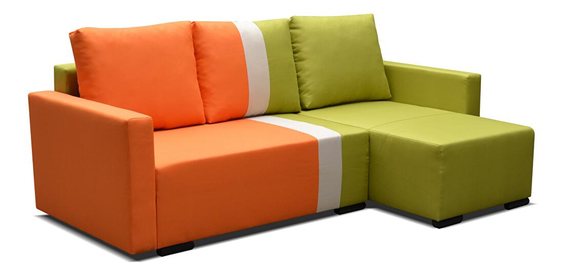 Rohová sedačka Erin (zelená + oranžová) (P)