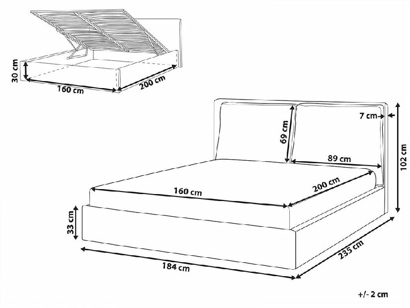 Manželská posteľ 160 cm Berit (zelená) (s roštom) (s úl. priestorom)