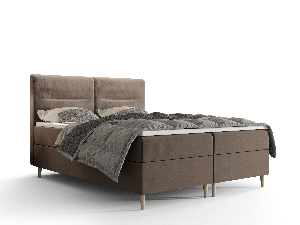 Manželská posteľ Boxspring 160 cm Saruta (hnedá) (s matracom a úložným priestorom)