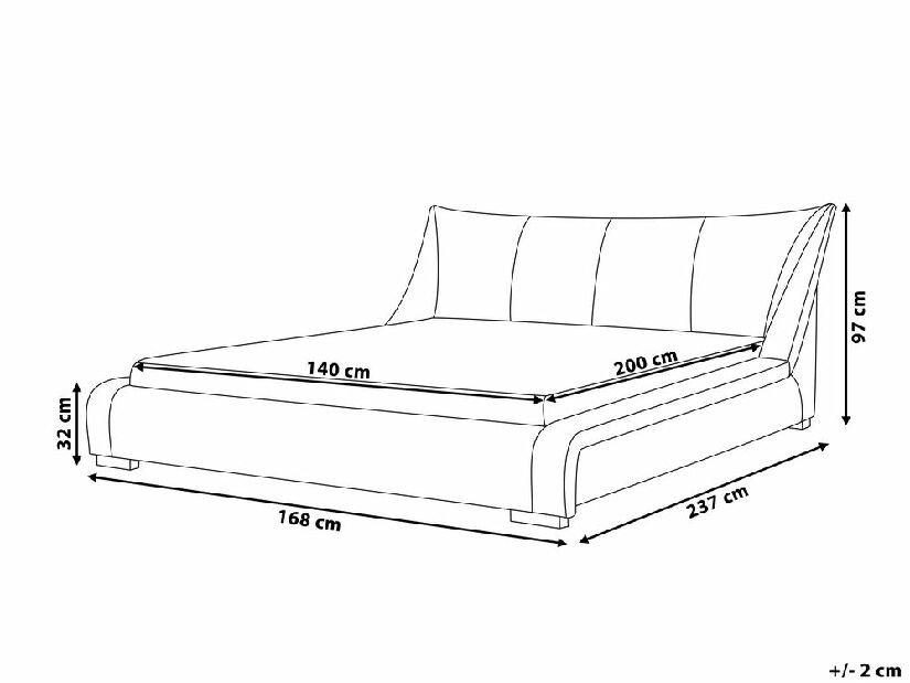 Manželská posteľ 140 cm NICE (s roštom) (sivá)