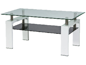 Konferenčný stolík Lilla (sklo + biela)
