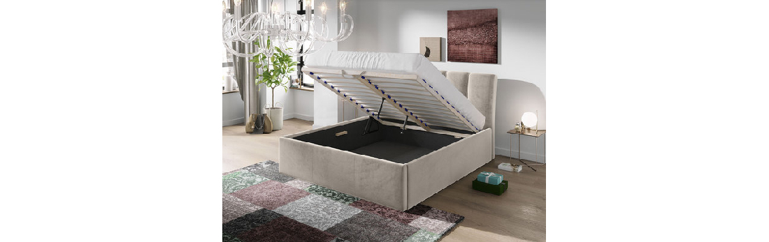 Čalúnená posteľ s úložným priestorom Milo (160x200) (Fresh 01)