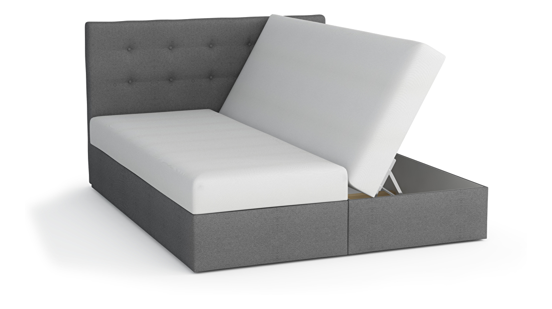 Manželská posteľ Boxspring 160x200 cm Karum Comfort (tmavosivá) (s roštom a matracom)