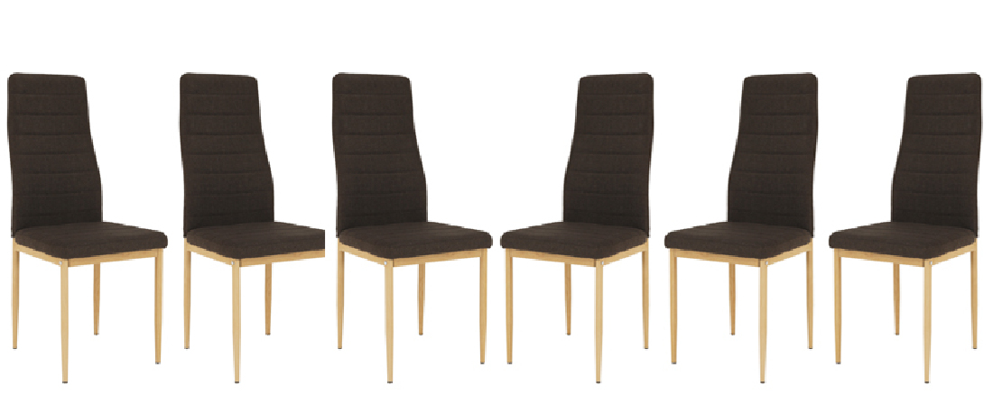 Set 6 ks. jedálenských stoličiek Collort nova (hnedá ekokoža) *výpredaj