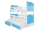 Poschodová detská posteľ 180x75 cm Lukrécia (s roštom a matracom) (biela + modrá)