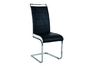 Jedálenská stolička Harold (čierna + biela + chrómová)