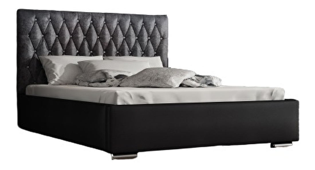 Manželská posteľ 160 cm Seaford (čierna) (s roštom)