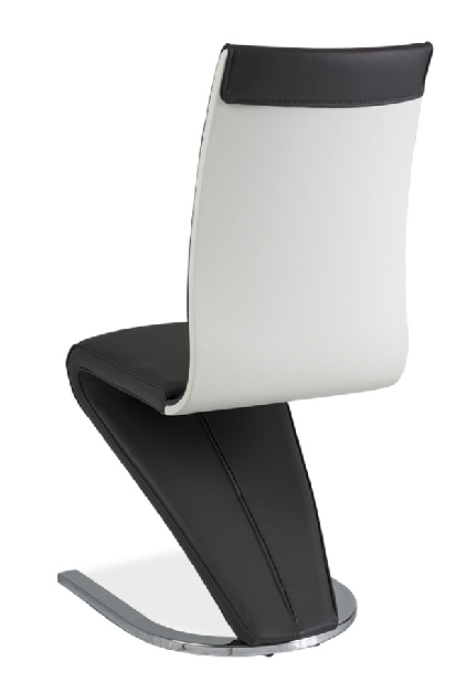 Jedálenská stolička Hisako (ekokoža čierna + biela)