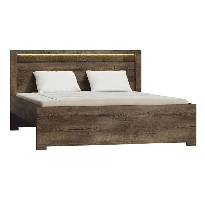 Manželská posteľ 160 cm Inneas (jaseň tmavý) (s roštom)