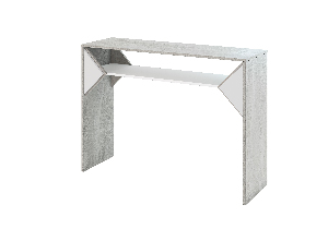 Konzolový stolík Tonfir (svetlosivá + lesk biely)