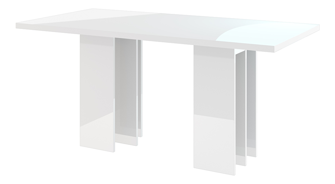 Jedálenský stôl Marabo (lesk biely) (pre 6 osôb)