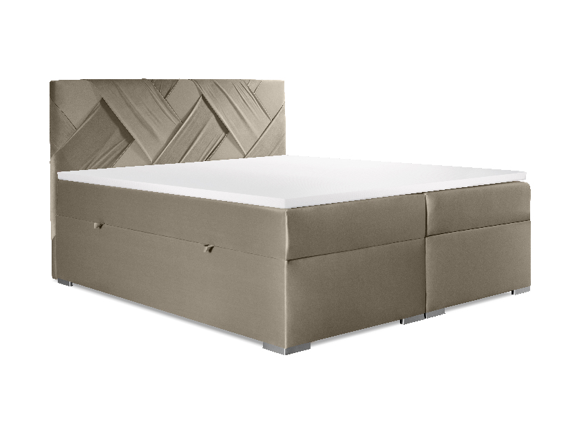 Kontinentálna posteľ 140 cm Melo (zlatá) (s úložným priestorom)