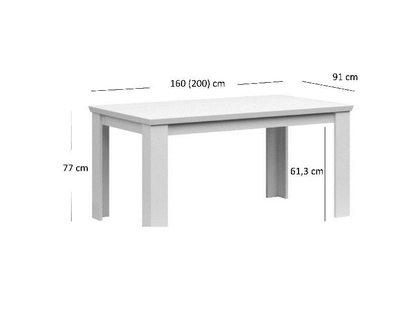 Rozkladací jedálenský stôl Alethia (biela) (pre 6 až 8 osôb)