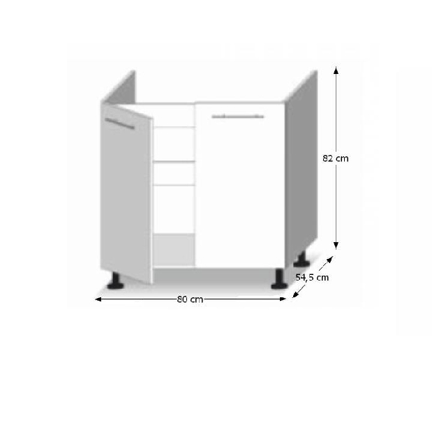 Dolná kuchynská skrinka D80 ZL Lilouse (biela + dub sonoma) *výpredaj