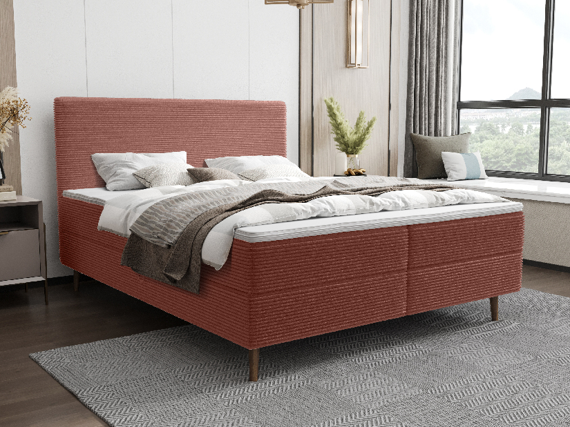 Jednolôžková posteľ 120 cm Napoli Comfort (terakota) (s roštom, s úl. priestorom)