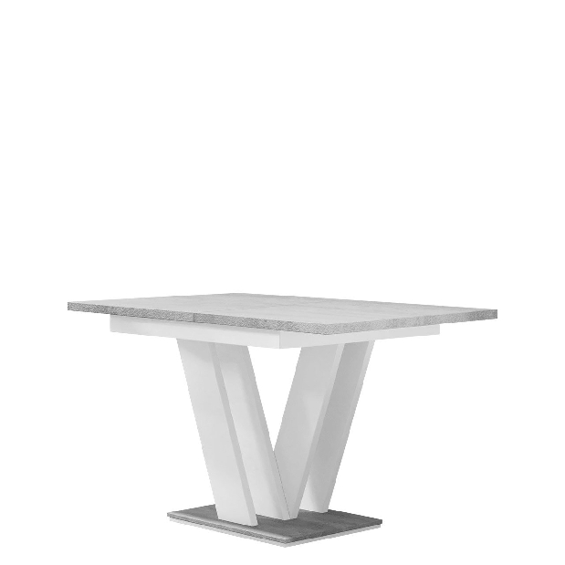 Rozkladací stôl Hildaria (biela + betón)
