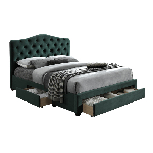 Manželská posteľ 160 cm Kelpea (s roštom) (smaragdová)
